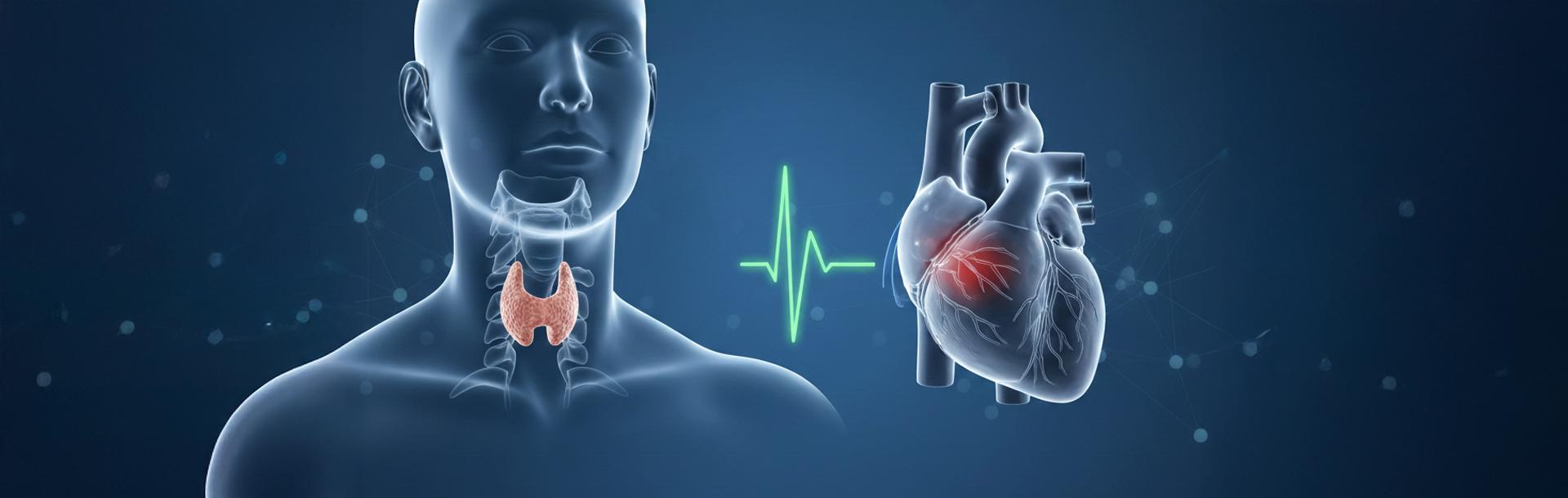 Thyroid gland and heart showing the relationship between thyroid and cardiovascular health