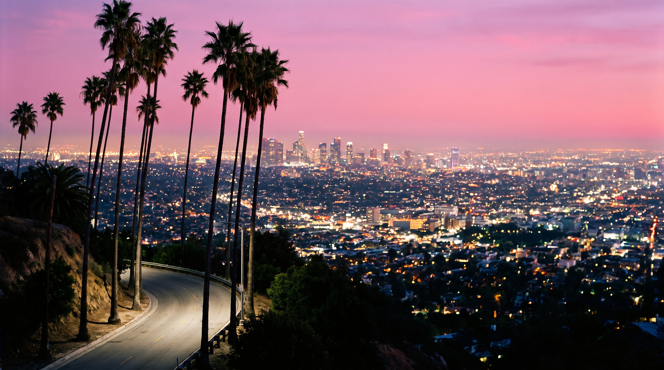 Los Angeles at dusk from the Hollywood Hills