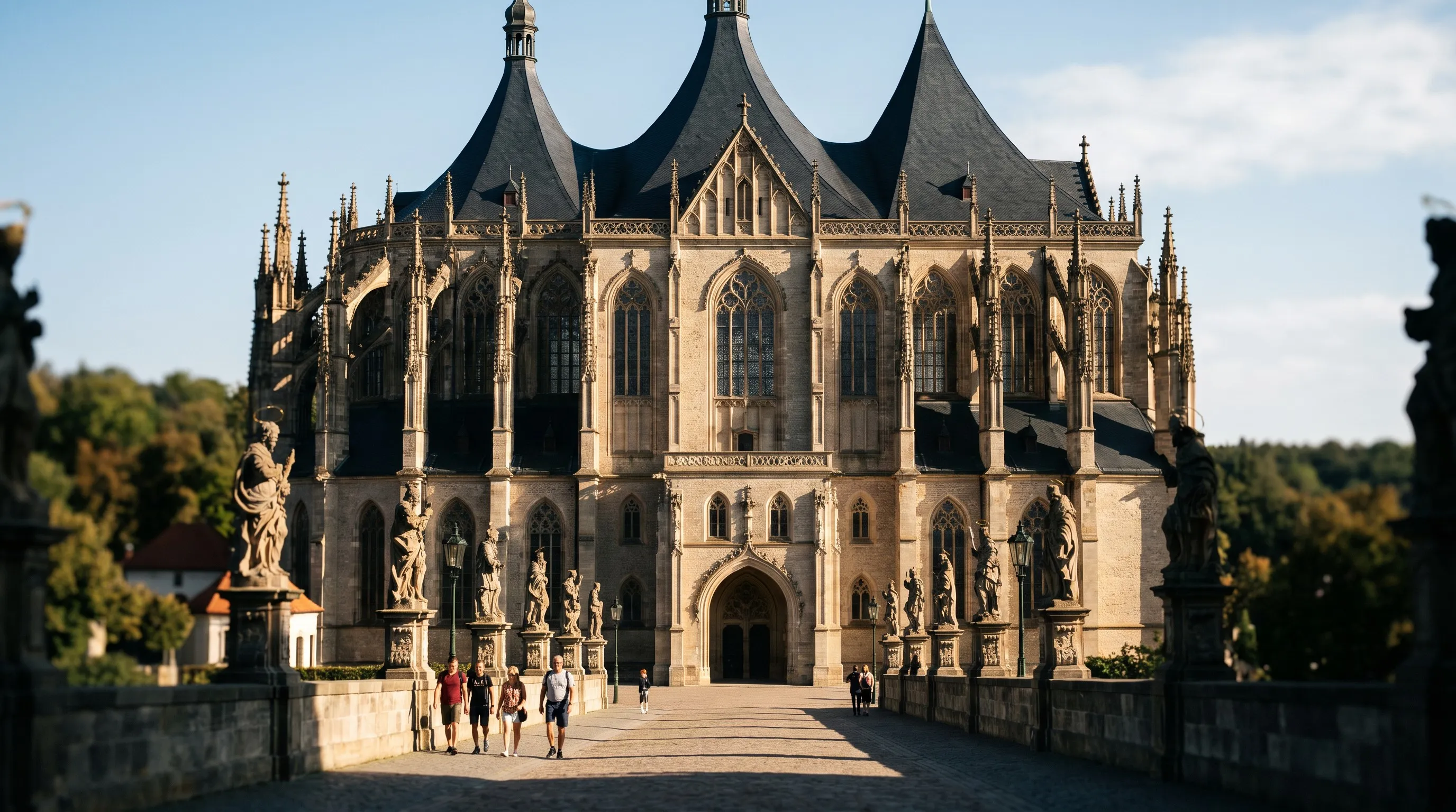 De gotische Sint Barbarakathedraal in Kutna Hora