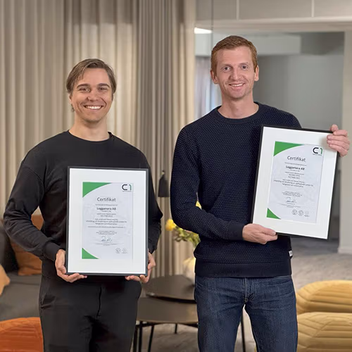 Loggamera tar täten - Först i Sverige med ISO 27001-certifiering inom IMD