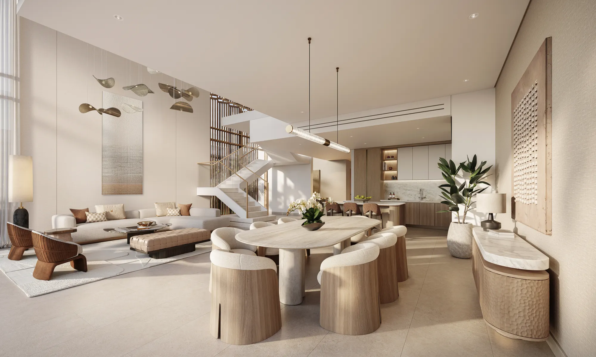 Townhouse · Living, Dining & Kitchen