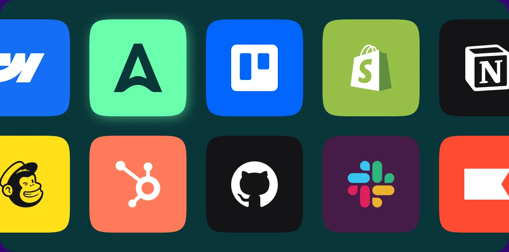 Logos of tools an agent can use alongside Abyssale