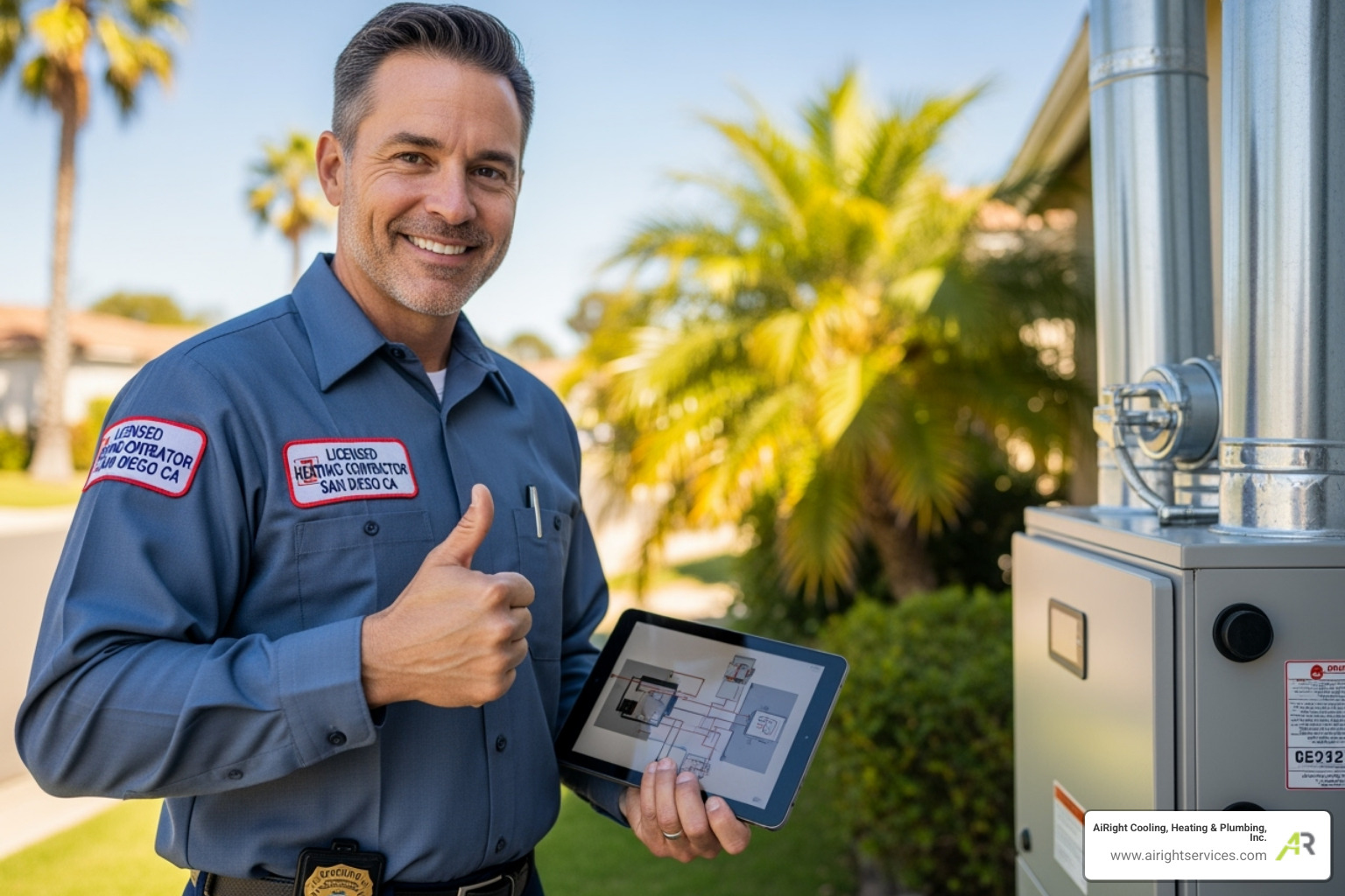 CSLB license certificate - licensed heating contractor in san diego ca