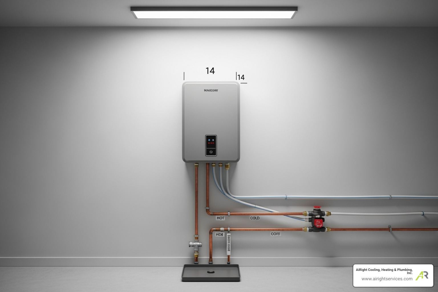 sleek tankless water heater installed - plumbing for luxury homes in rancho bernardo ca