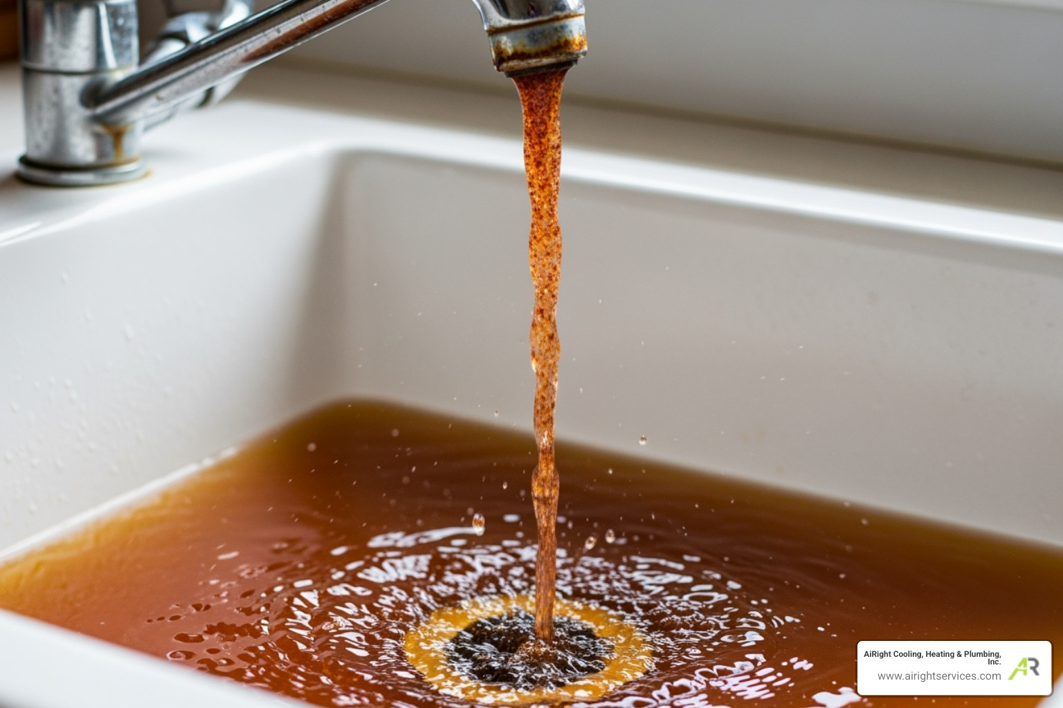 rusty water coming from a faucet - water heaters upgrade in temecula ca