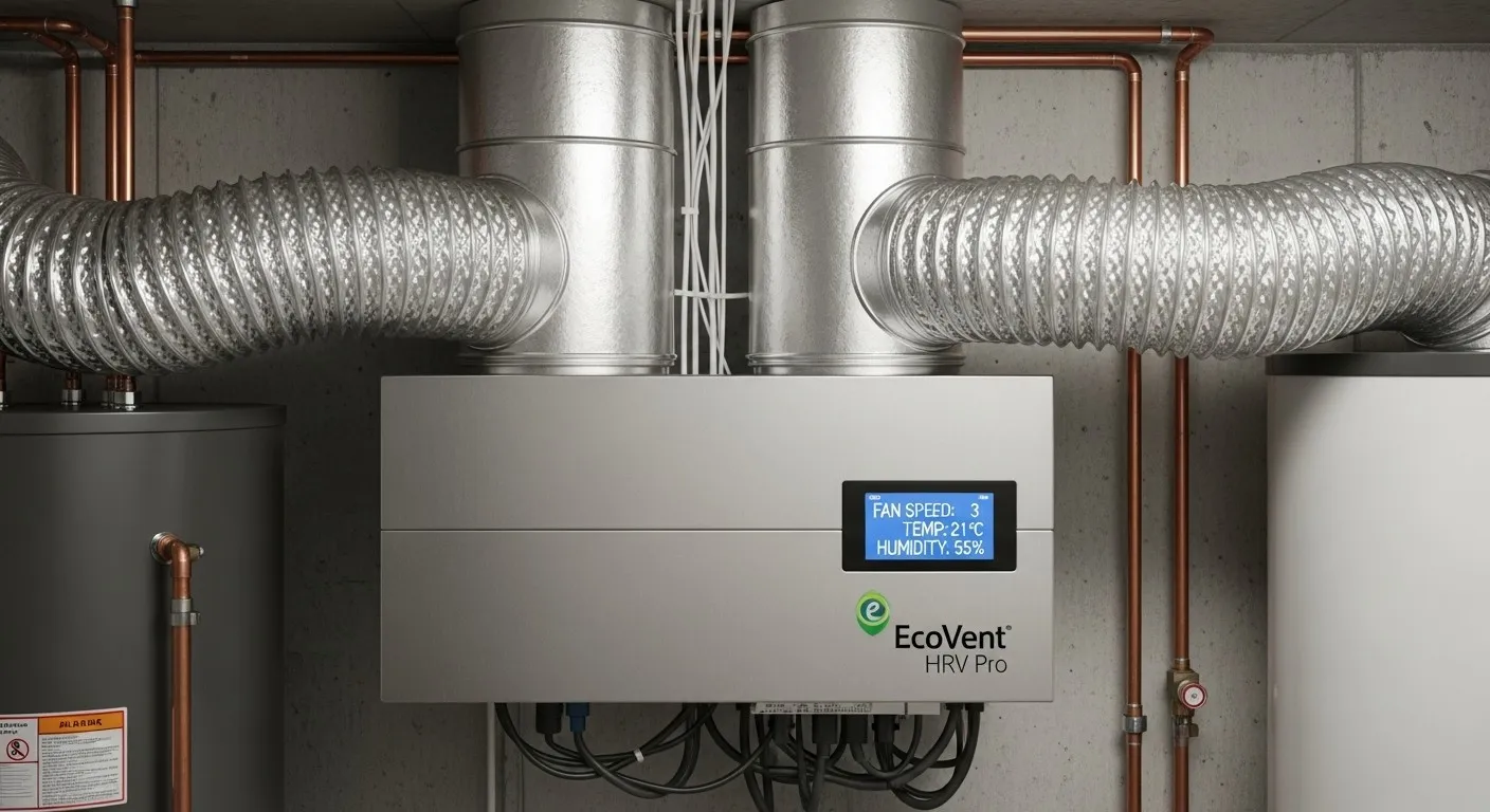 HRV unit between water heaters.