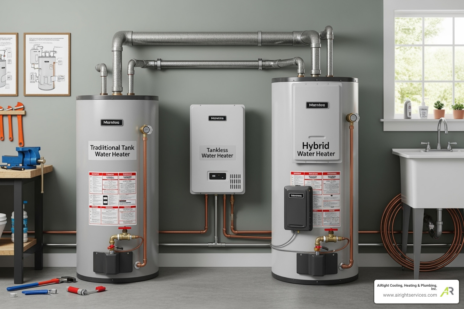 different types of water heaters (tank, tankless, hybrid) - new water heaters installation in poway ca