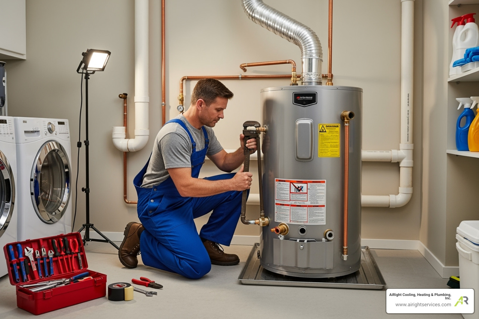professional plumber installing a new water heater safely - new water heaters installation in poway ca