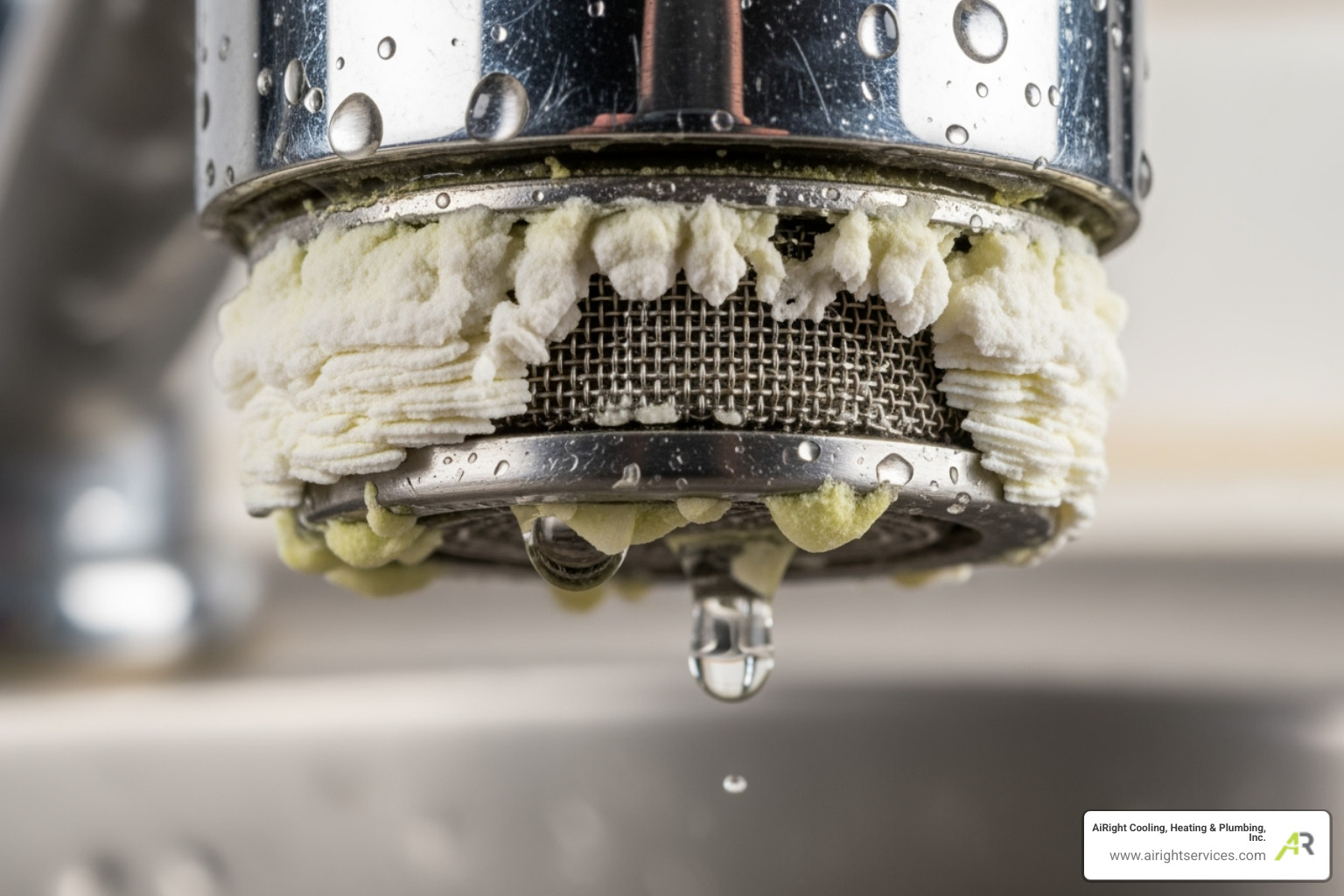 limescale buildup on a faucet or showerhead - best water filtration company in escondido ca