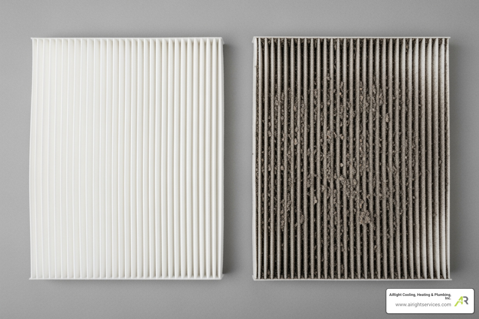 clean air filter next to a dirty one - best heating company in la mesa ca clean air filter next to a dirty one - best heating company in la mesa ca