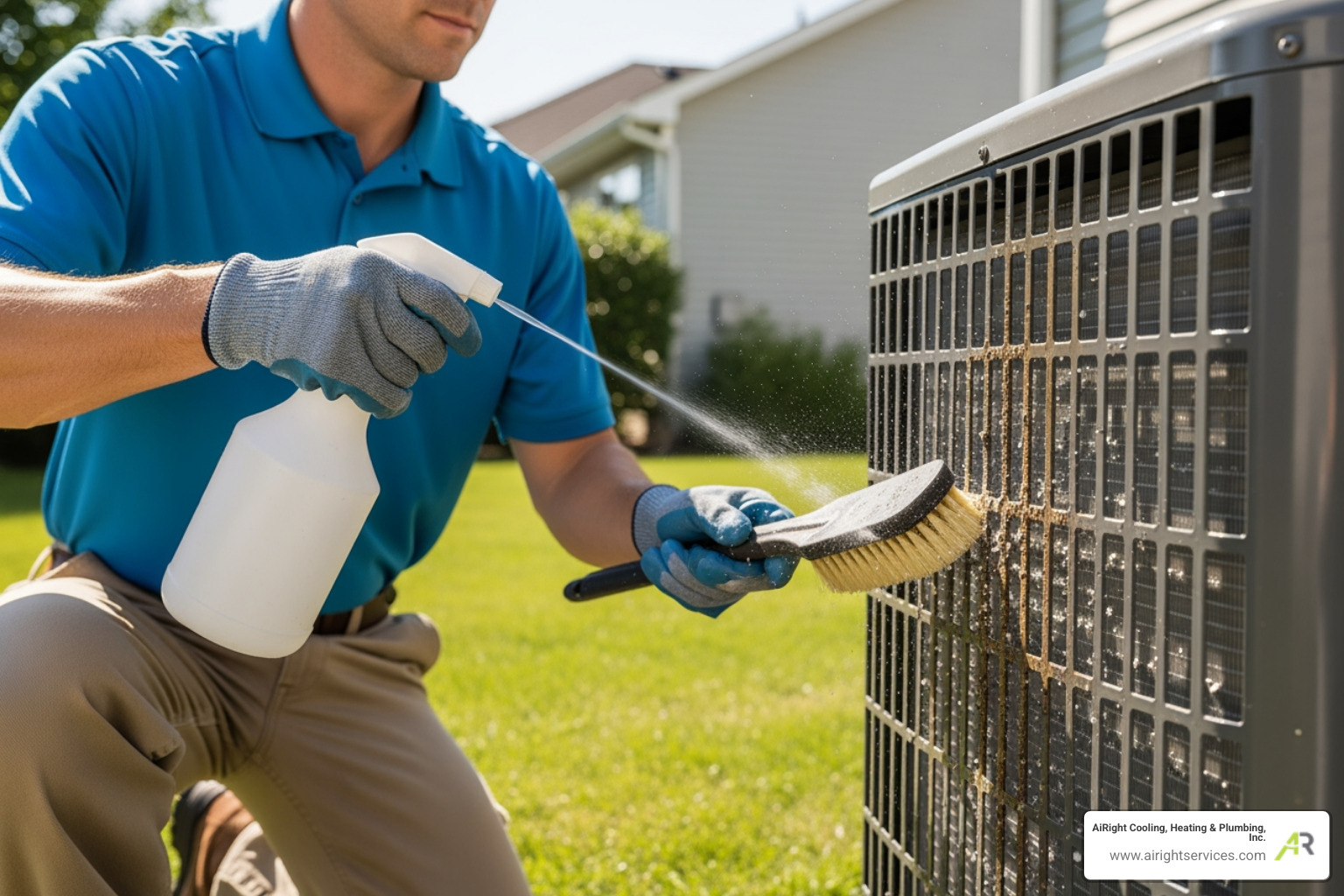 technician cleaning coils on heat pump - best heat pumps company in spring valley ca technician cleaning coils on heat pump - best heat pumps company in spring valley ca
