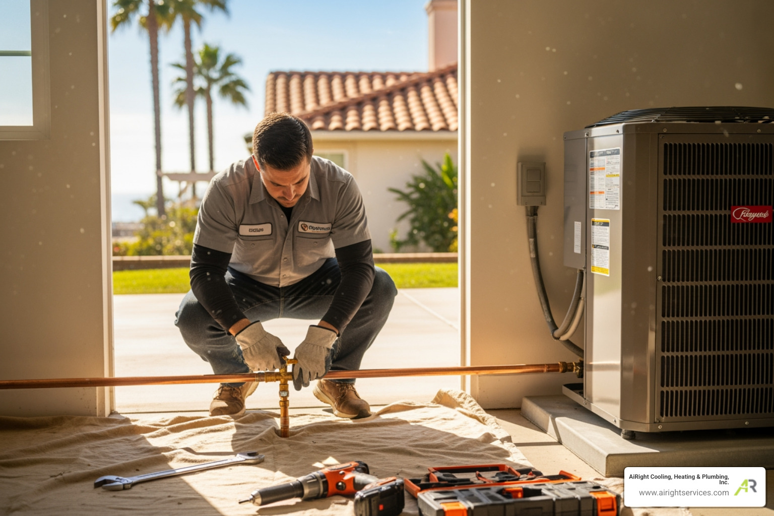 infographic showing the heating installation process from initial consultation through home assessment, system selection, professional installation with proper sizing and ductwork, permit acquisition, final testing and calibration, and long-term warranty coverage, with specific callouts for Oceanside requirements like Title 24 compliance and coastal climate considerations - heating installation in oceanside ca infographic showing the heating installation process from initial consultation through home assessment, system selection, professional installation with proper sizing and ductwork, permit acquisition, final testing and calibration, and long-term warranty coverage, with specific callouts for Oceanside requirements like Title 24 compliance and coastal climate considerations - heating installation in oceanside ca