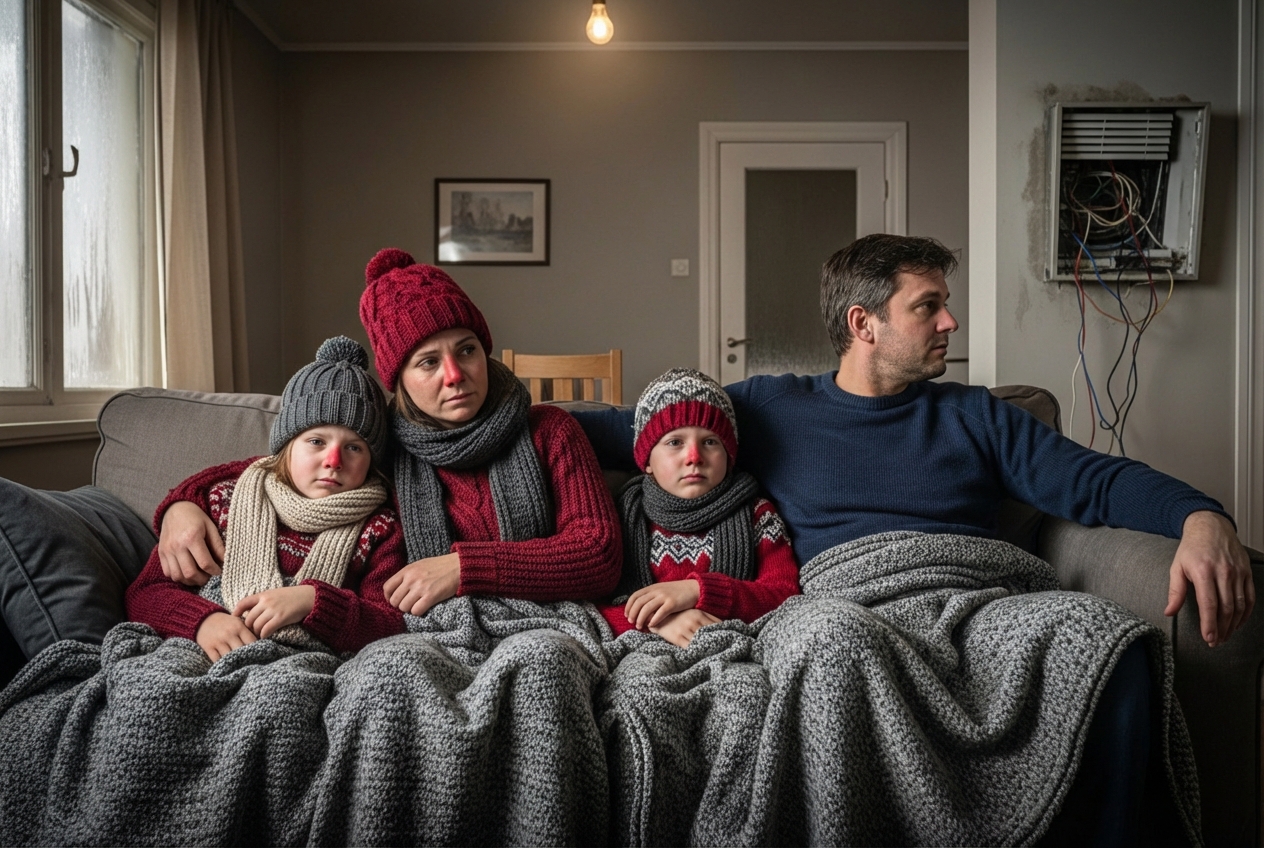 family in cold home with broken furnace - 24 hour furnace replacement in lakeside, ca