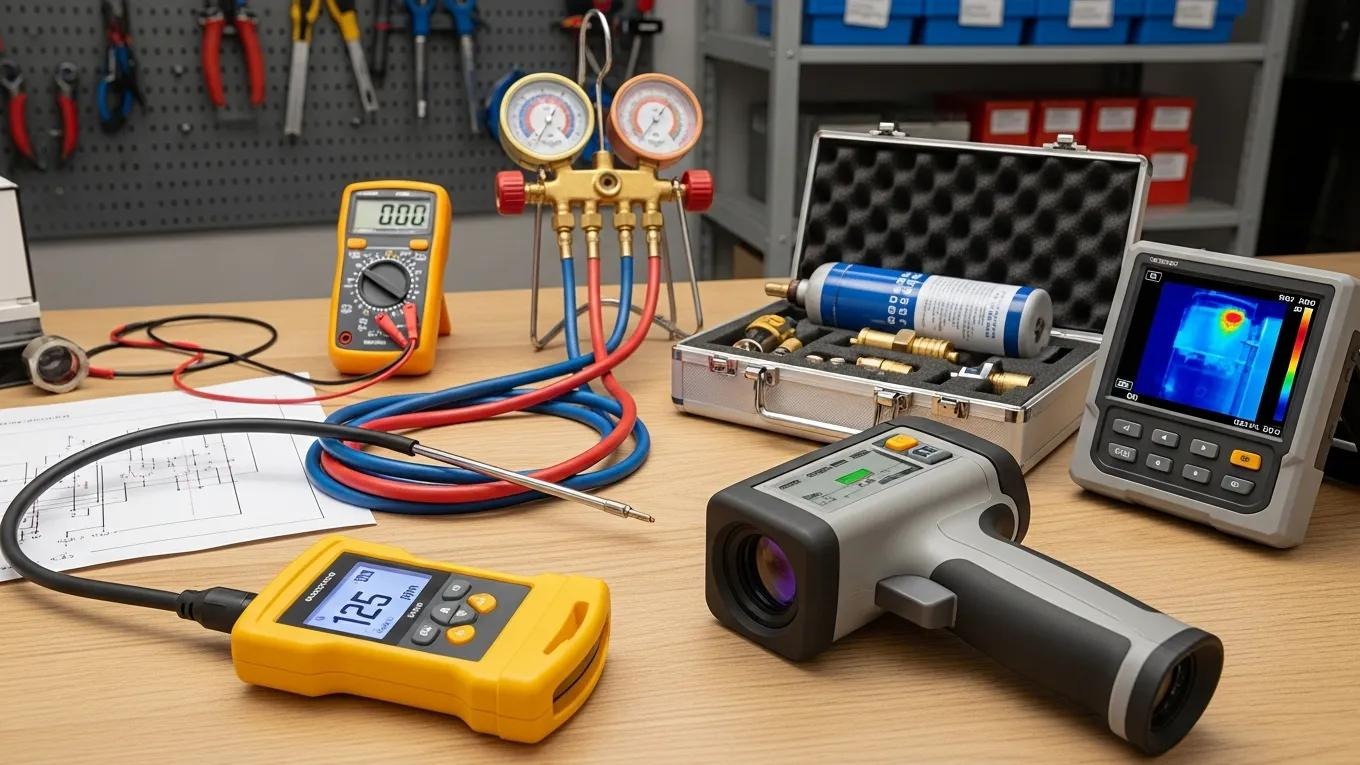Advanced HVAC diagnostic tools for refrigerant leak detection