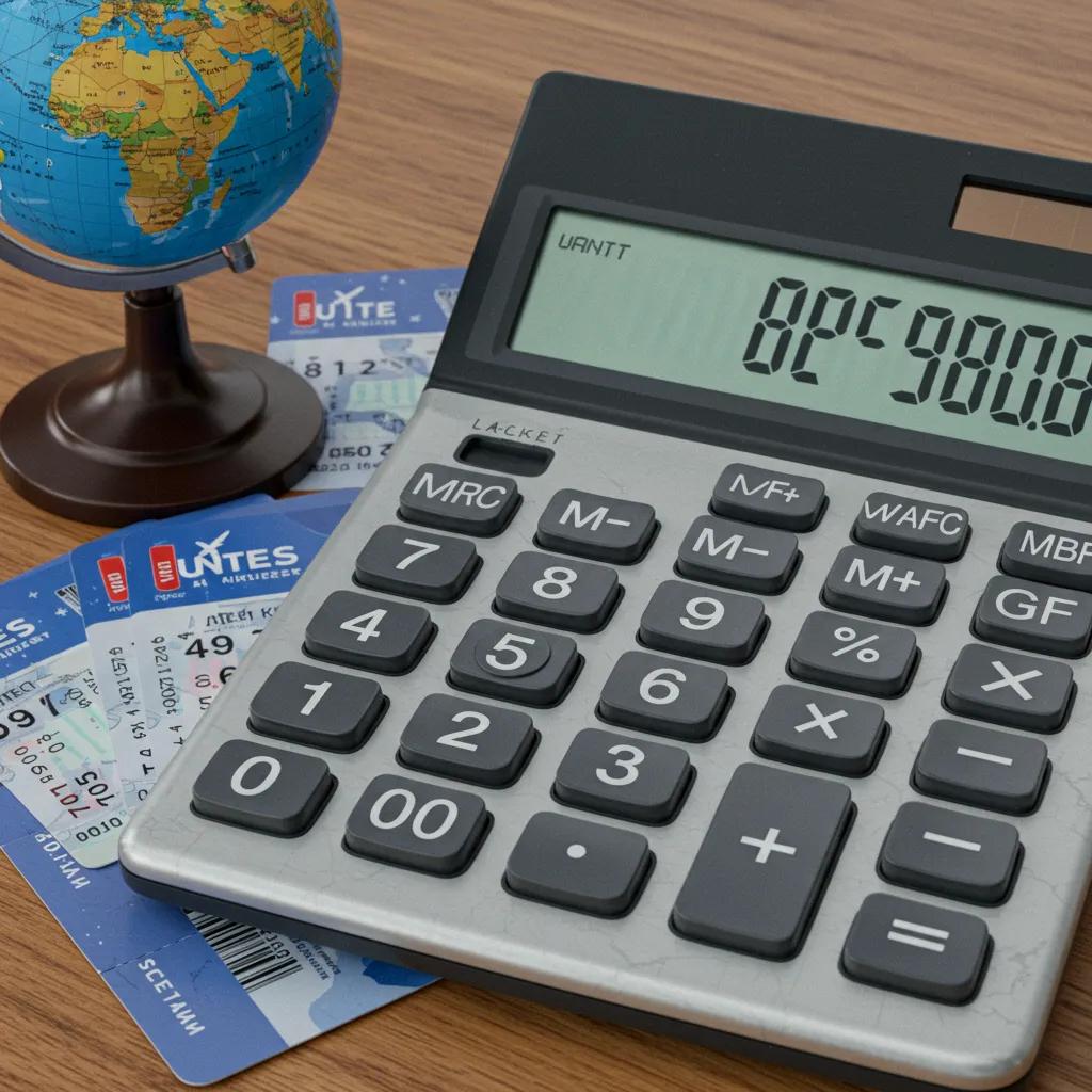 Calculator showing United Airlines miles value calculation
