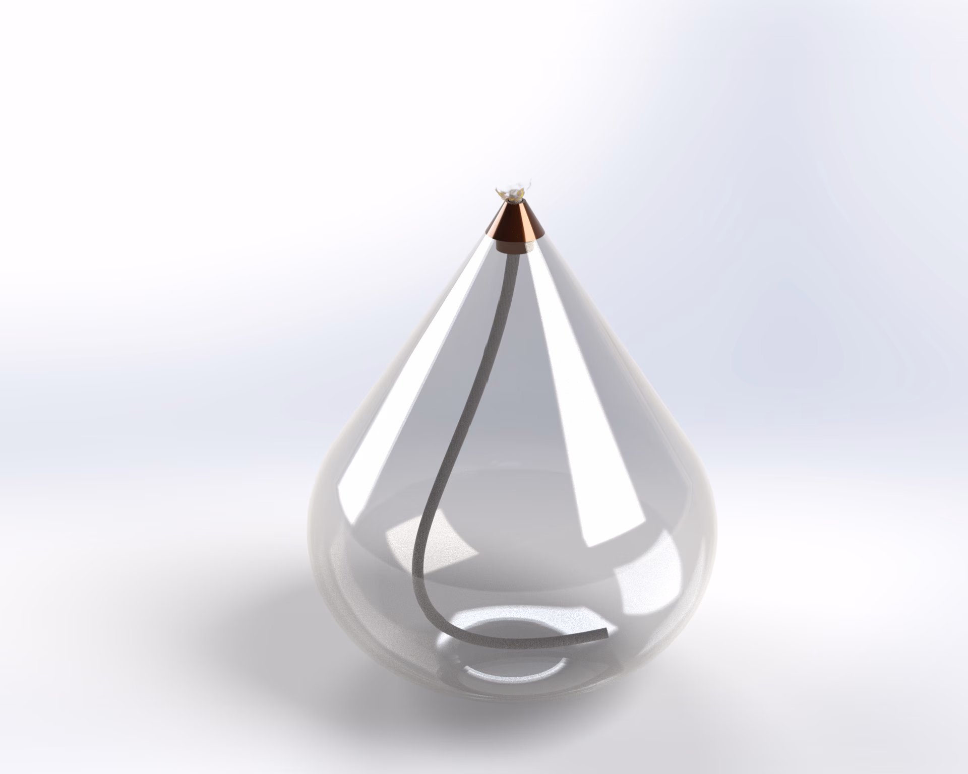 A glass candle rendered with highly-advanced rendering techniques to maximize realism.