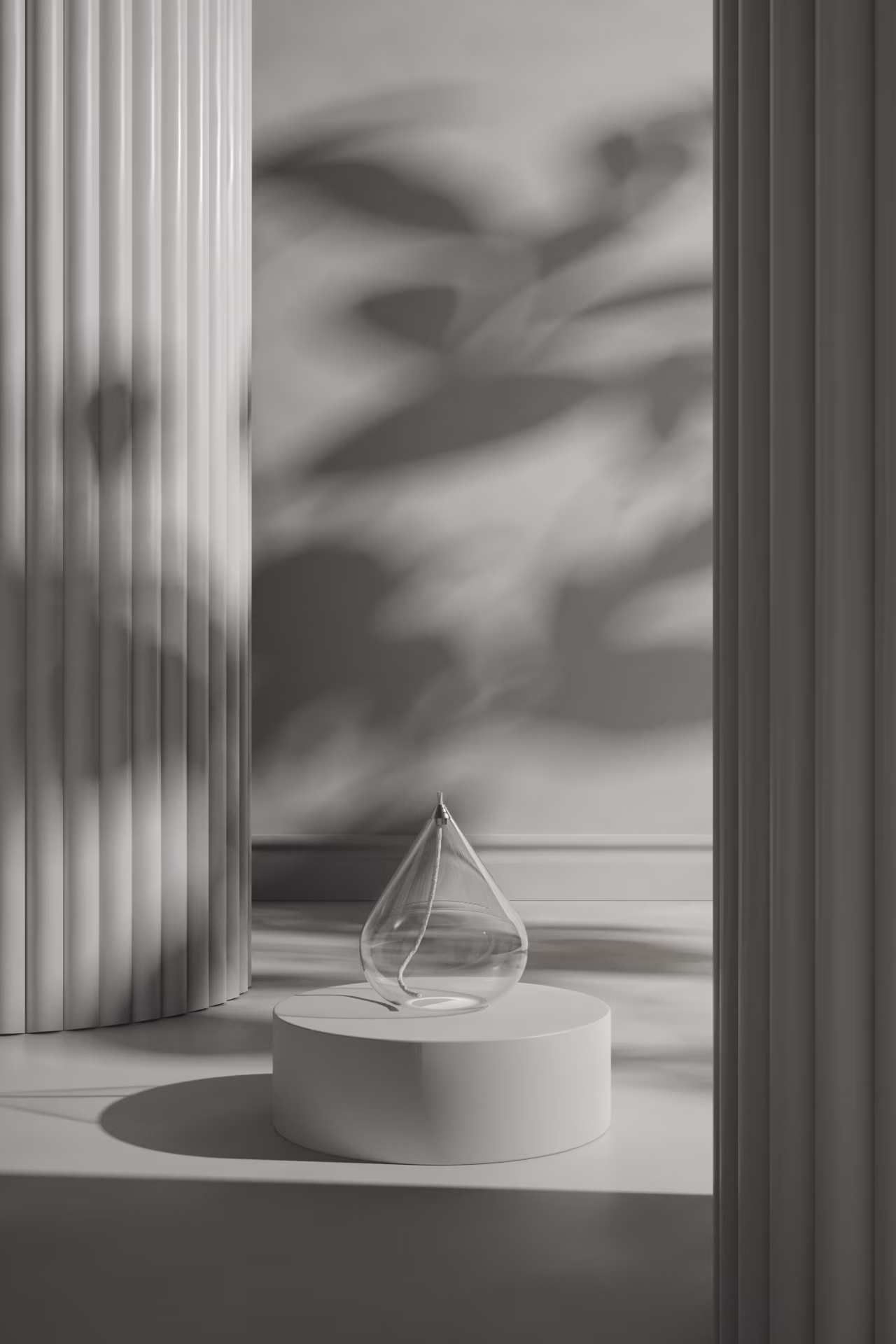 A glass candle rendered with maximum realism for natural looks.