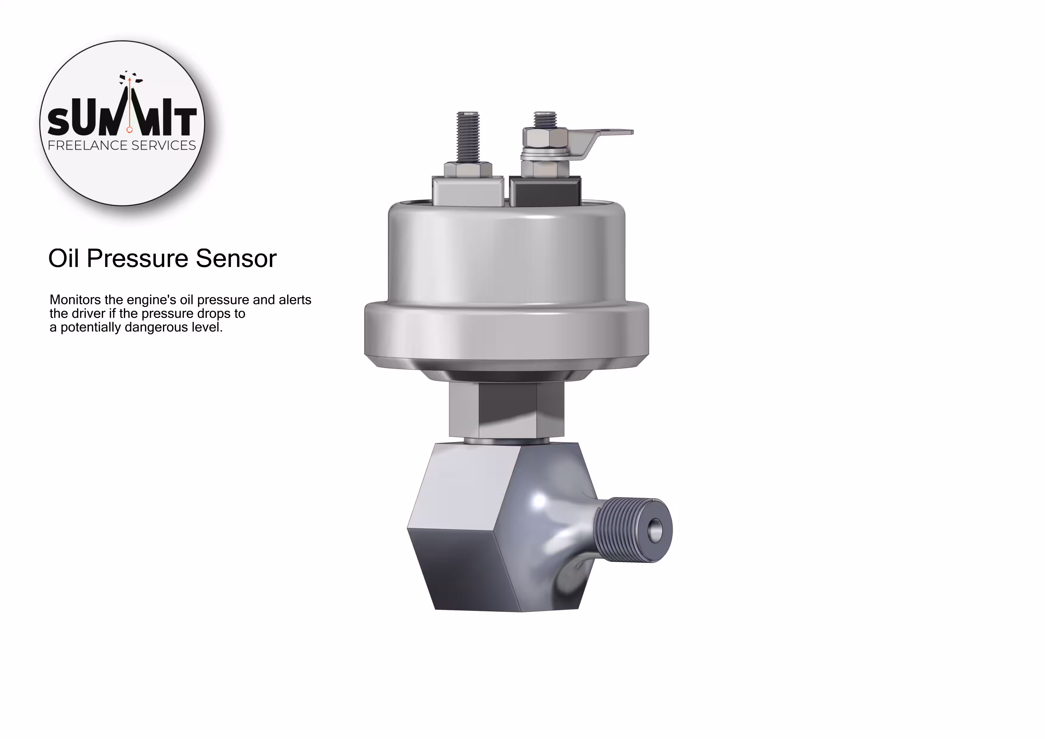 Exploded view, standard codes for standard components, and assembly information of an oil pressure sensor.