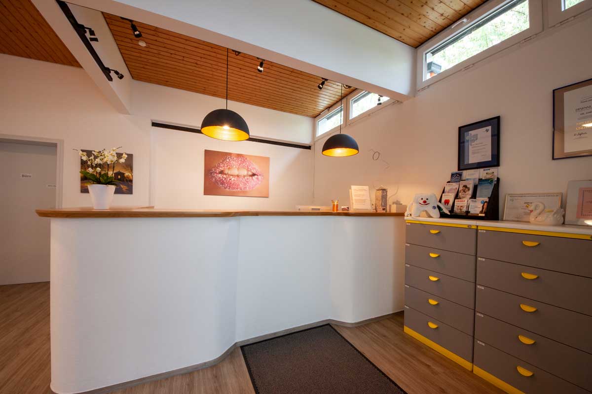 Empfang in der Zahnarztpraxis am Pavillon Dr. Adriana Theodor