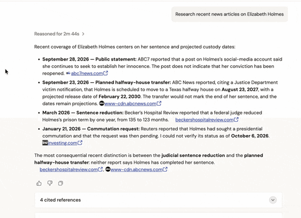 A Paxton answer with web sources shown as clickable references