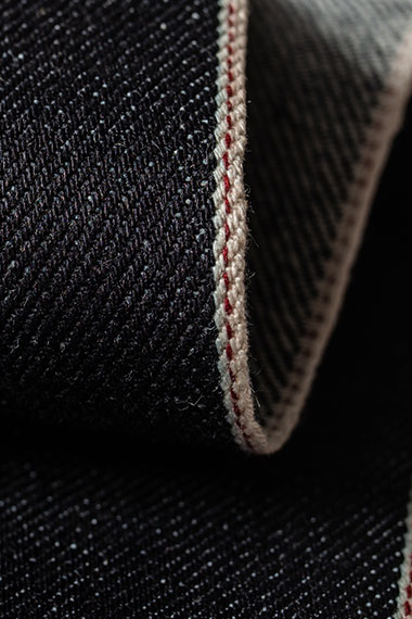 Nassau Tailors selvedge denim fabric detail