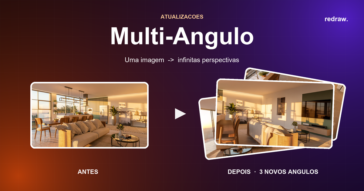 Multi-Ângulo do Redraw: Como Gerar Novas Perspectivas a Partir de Um Render
