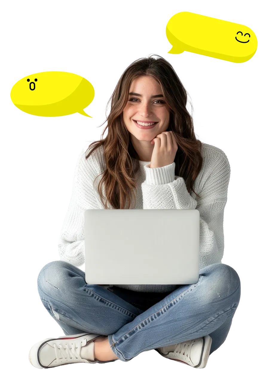 chica esperando sus resultados del test de inglés