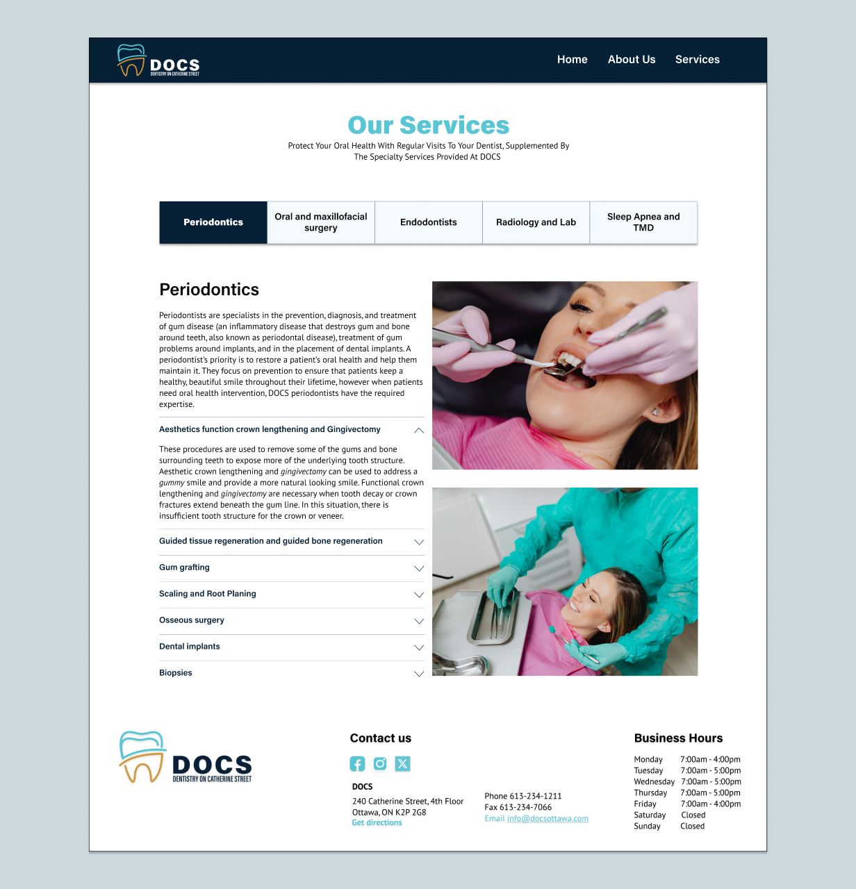 Docs - our services web page