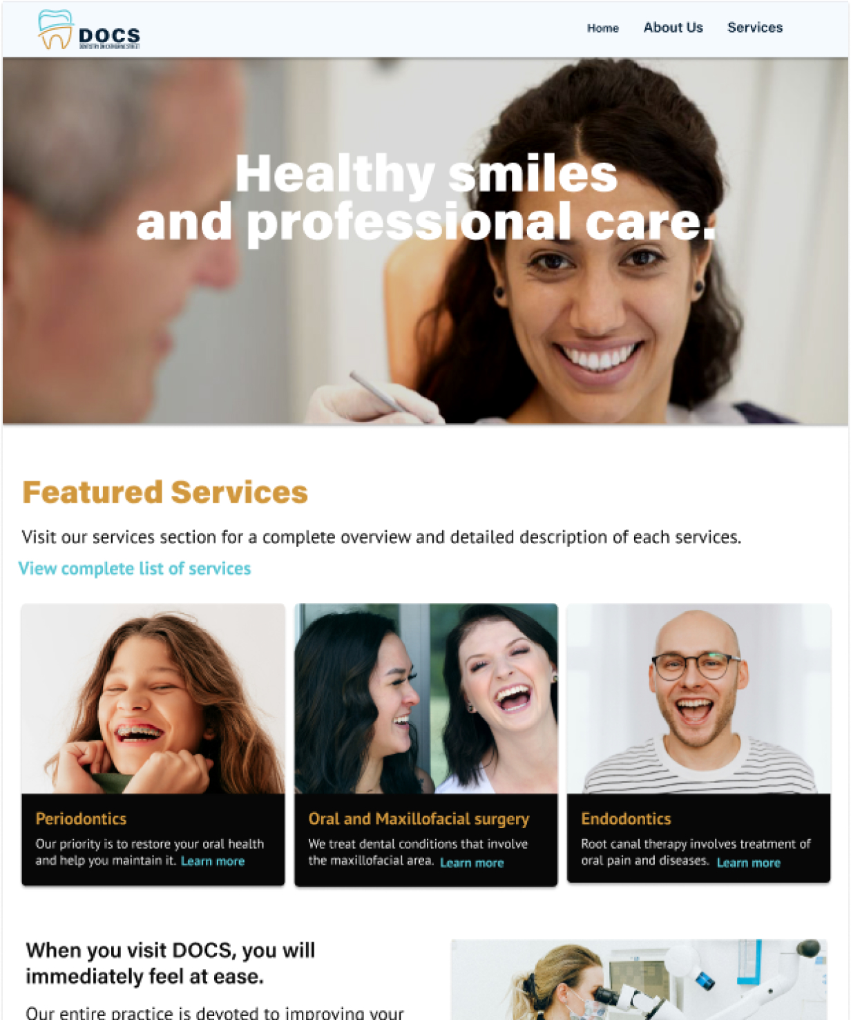 Docs-revised website homepage