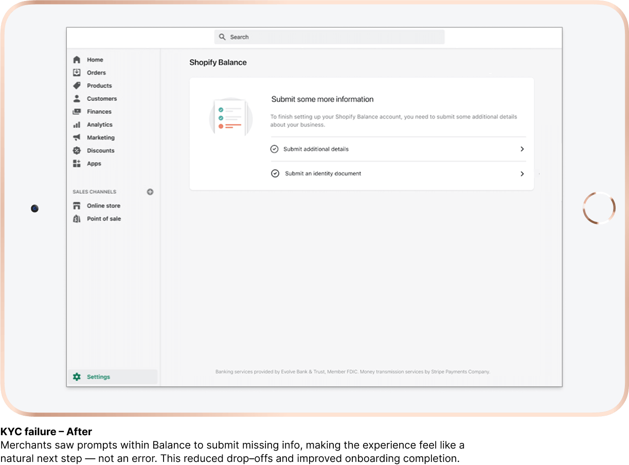 KYC error after design