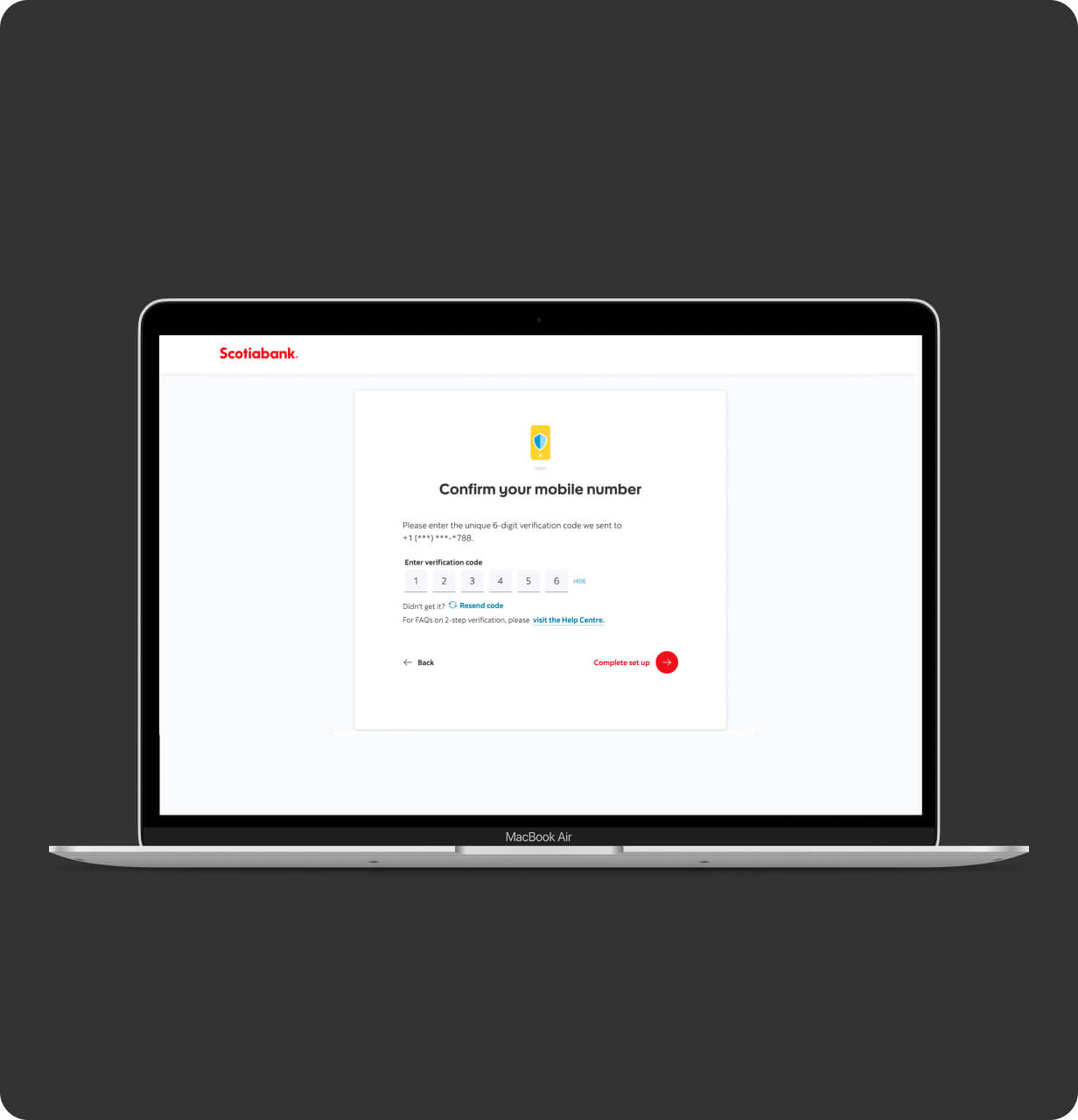Enter 2-step verification code screenn