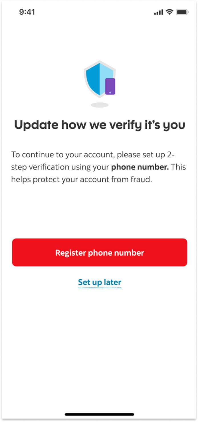 Skip 2-step verification screen
