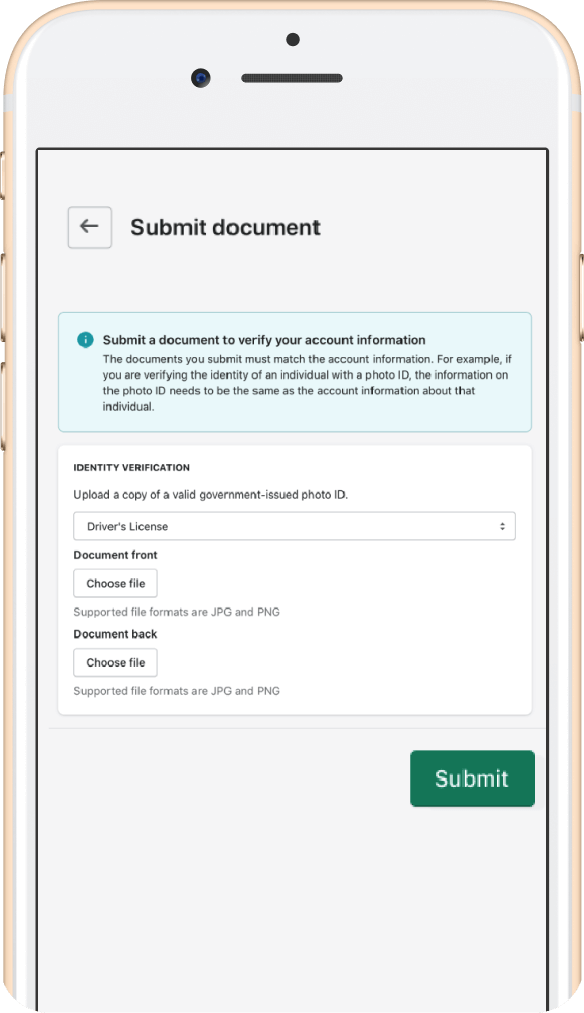 Mobile phone showing KYC error