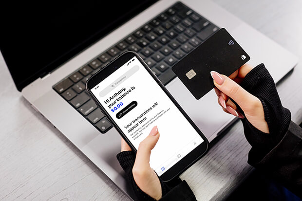 A person setting up their account 