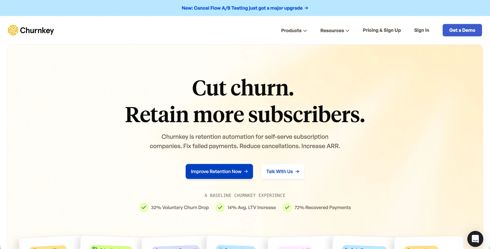 Churnkey cancel survey interface