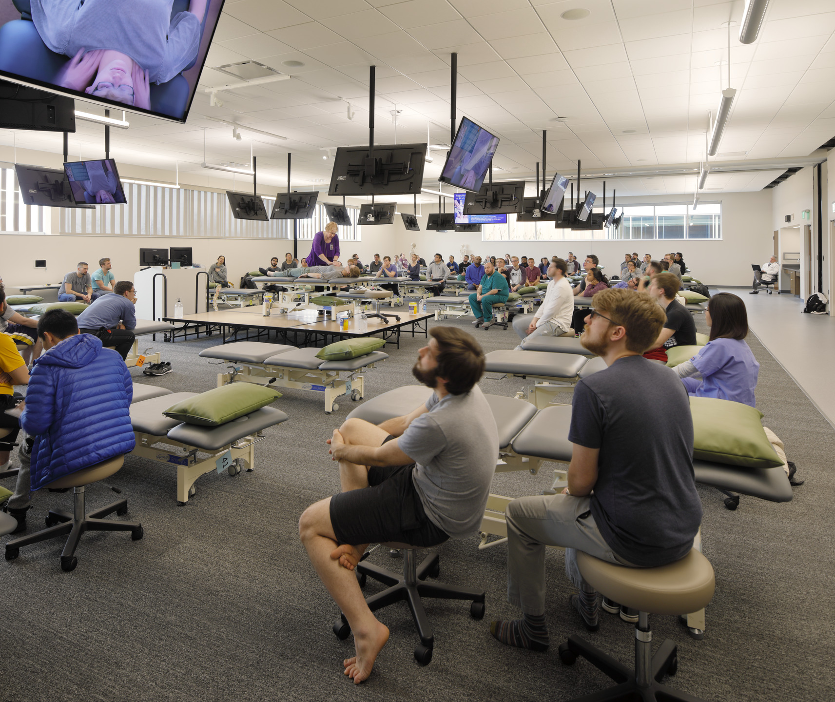 A space where students can practice their work and watch informative videos.