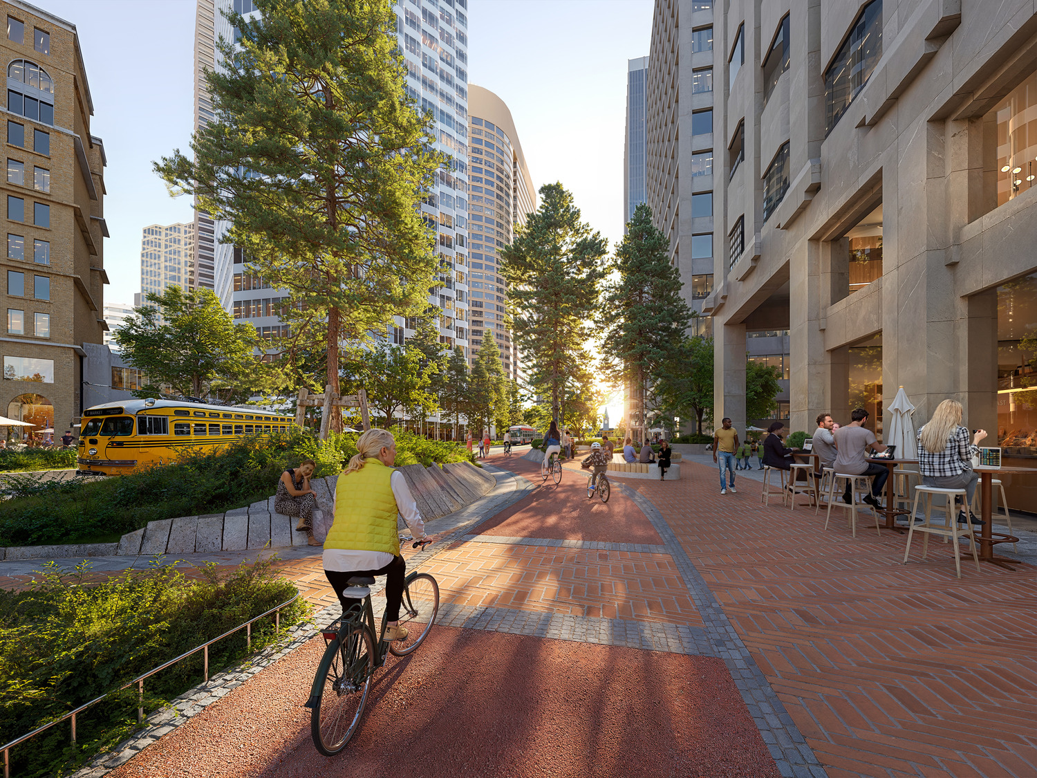 Community members participate in an engagement exercise by reviewing plans on a future project. 