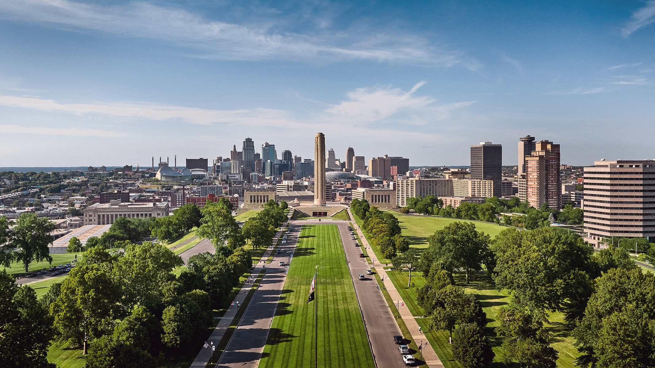 An aerial view of the WWI museum and grounds. 
