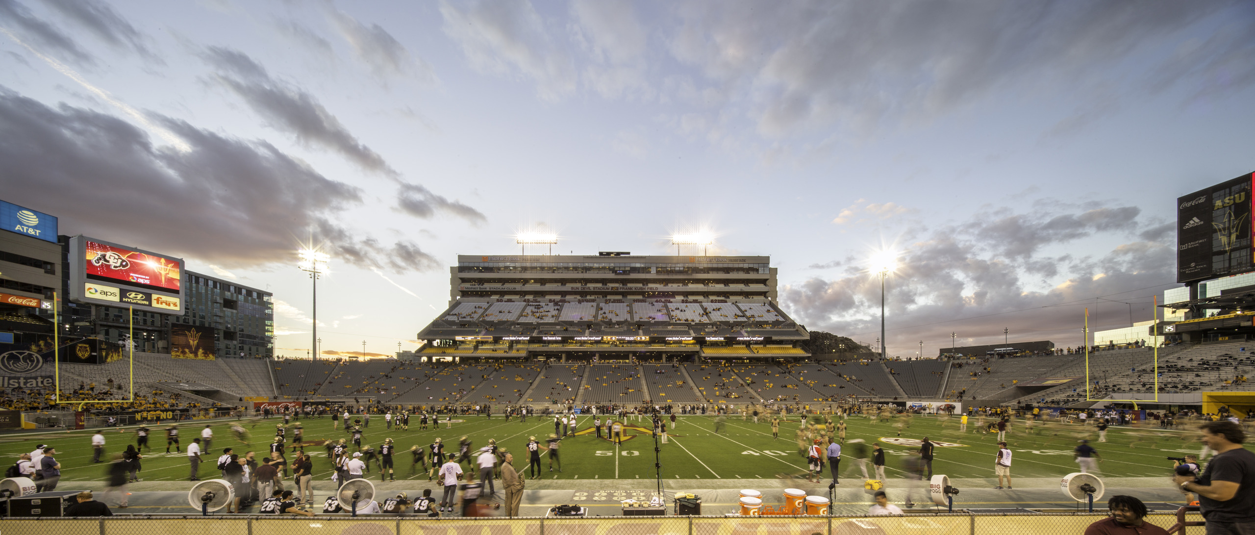 ASU Sun Devil Stadium at dusk