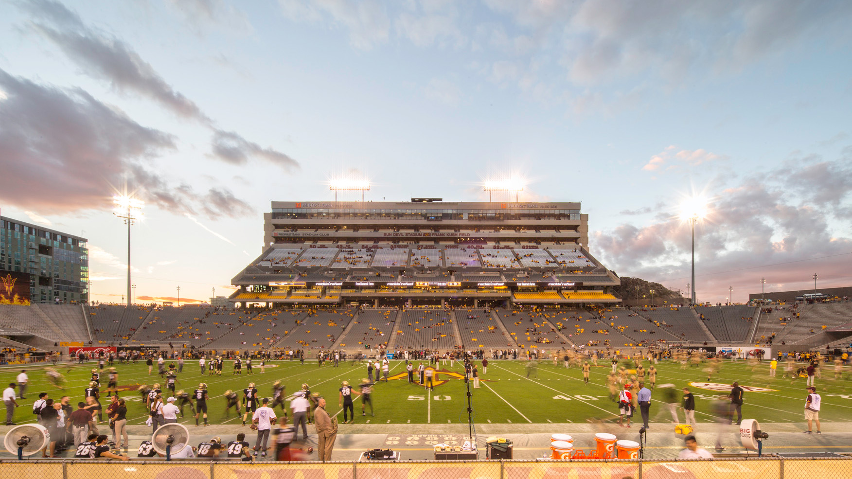 ASU Sun Devil Stadium at dusk