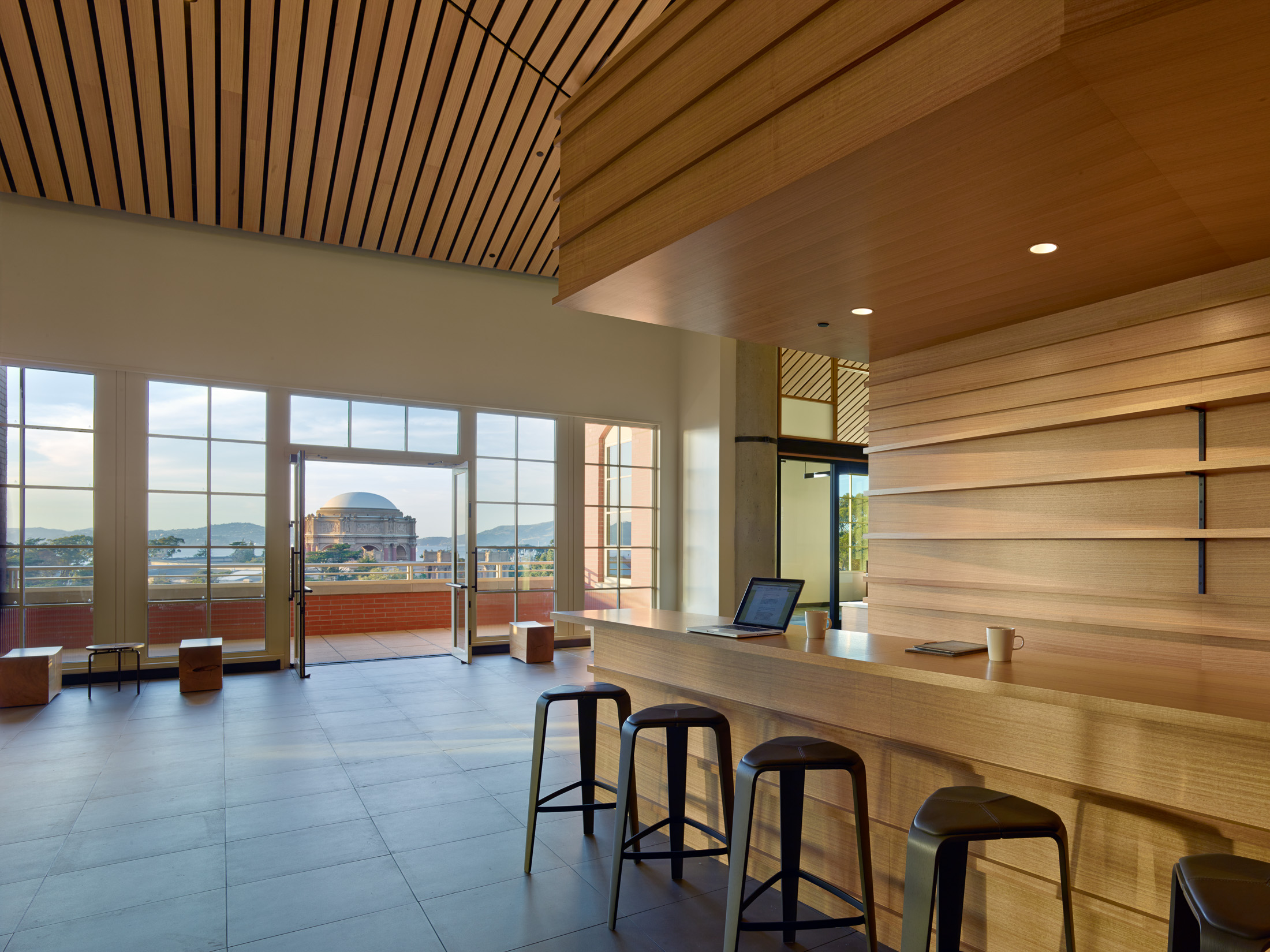 View looking down staircase to open work area at ValueAct Capital offices.