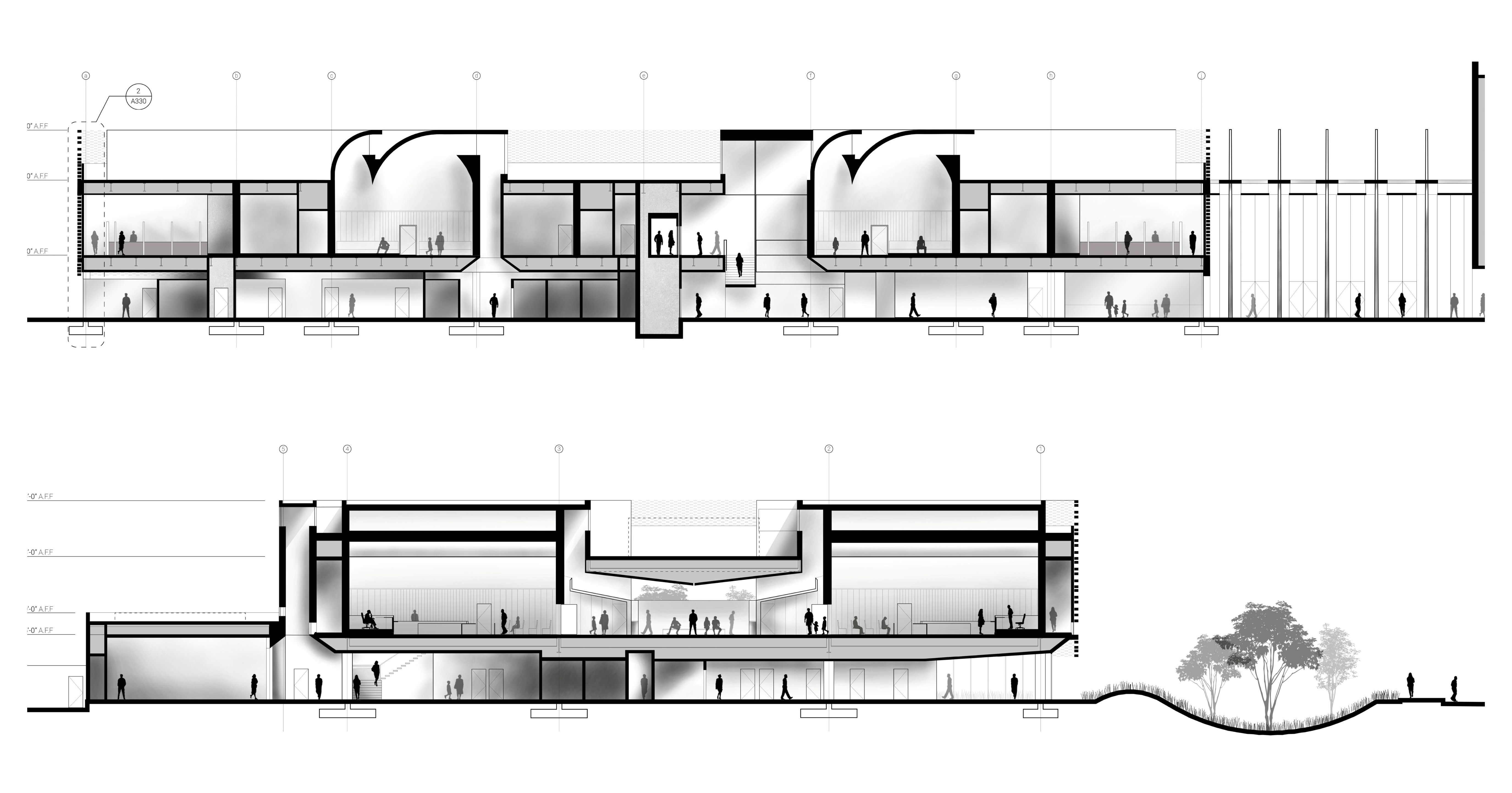 Section drawings of a project in Phoenix.