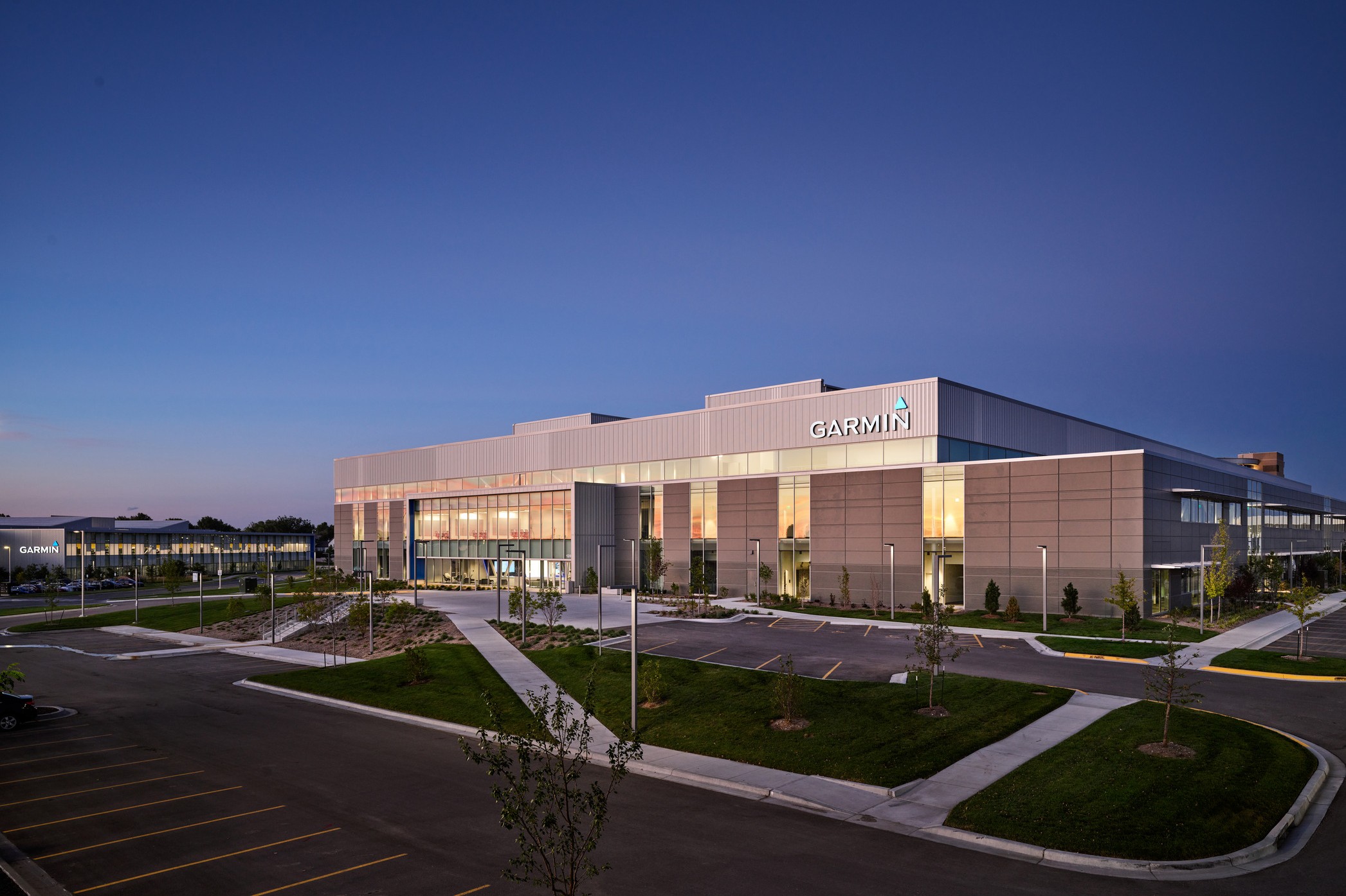 A corporate headquarters building at Garmin, designed by Multistudio.
