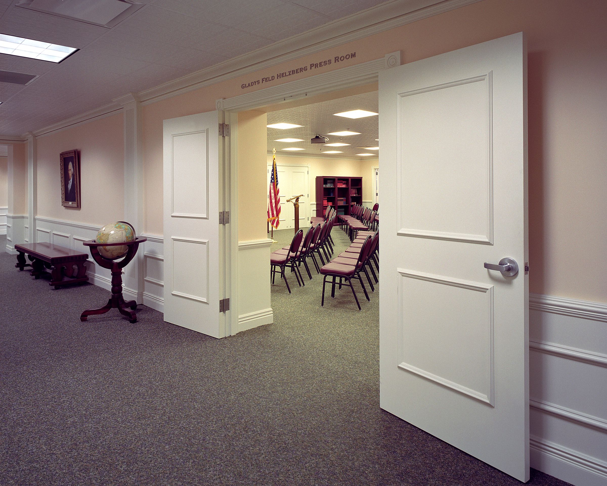The Press Room provides a dynamic educational hub where students can participate in simulated presidential decision-making.