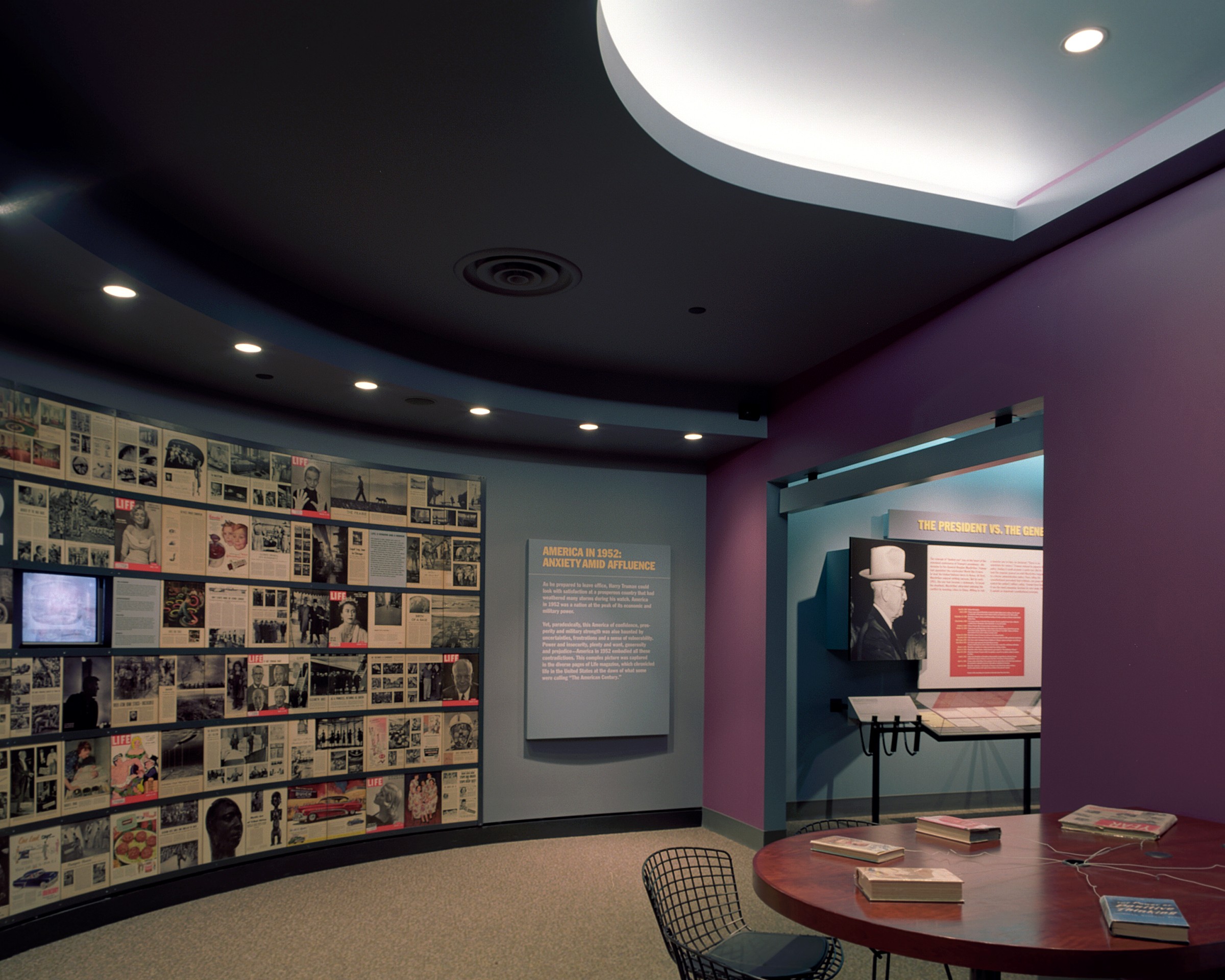 Exhibits combine multimedia elements to tell the story of Harry Truman's presidency.