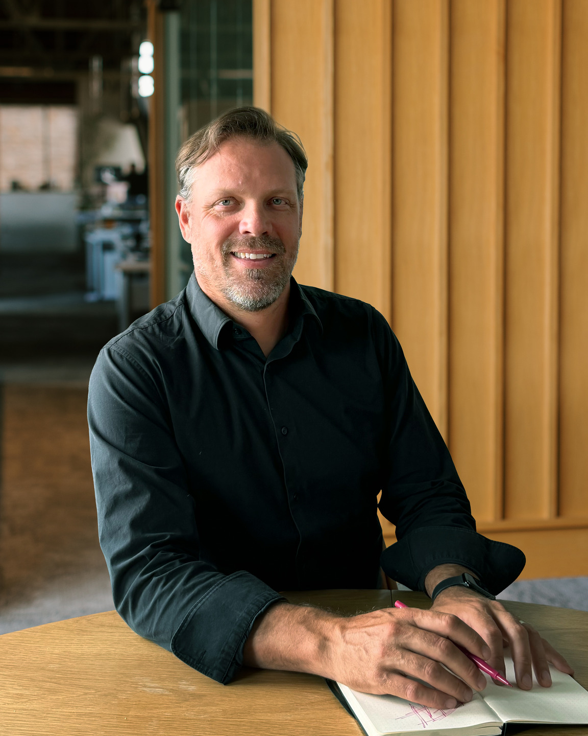 Architect Ian Colburn sits for a portrait.