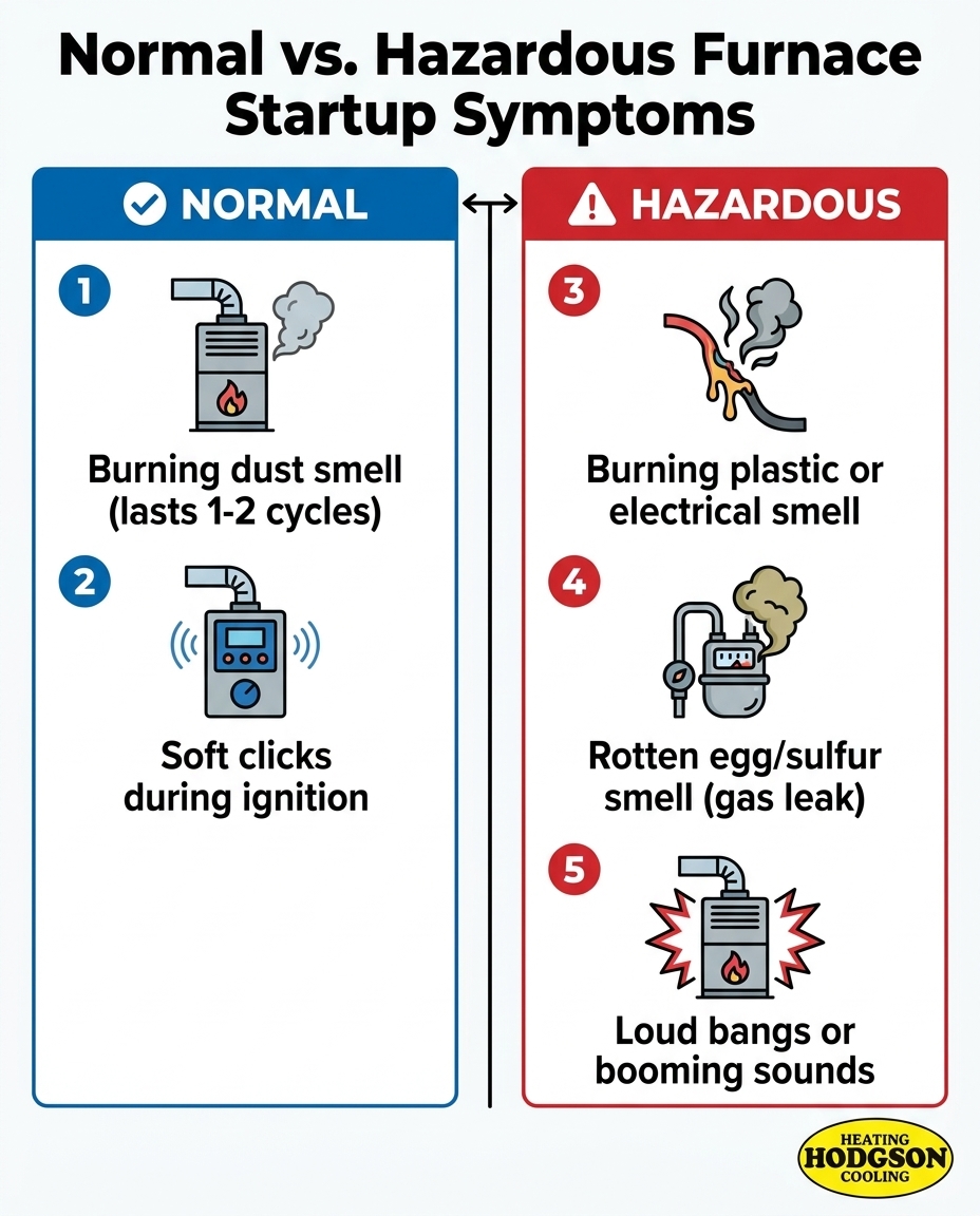 Normal vs. Hazardous Furnace Startup Symptoms