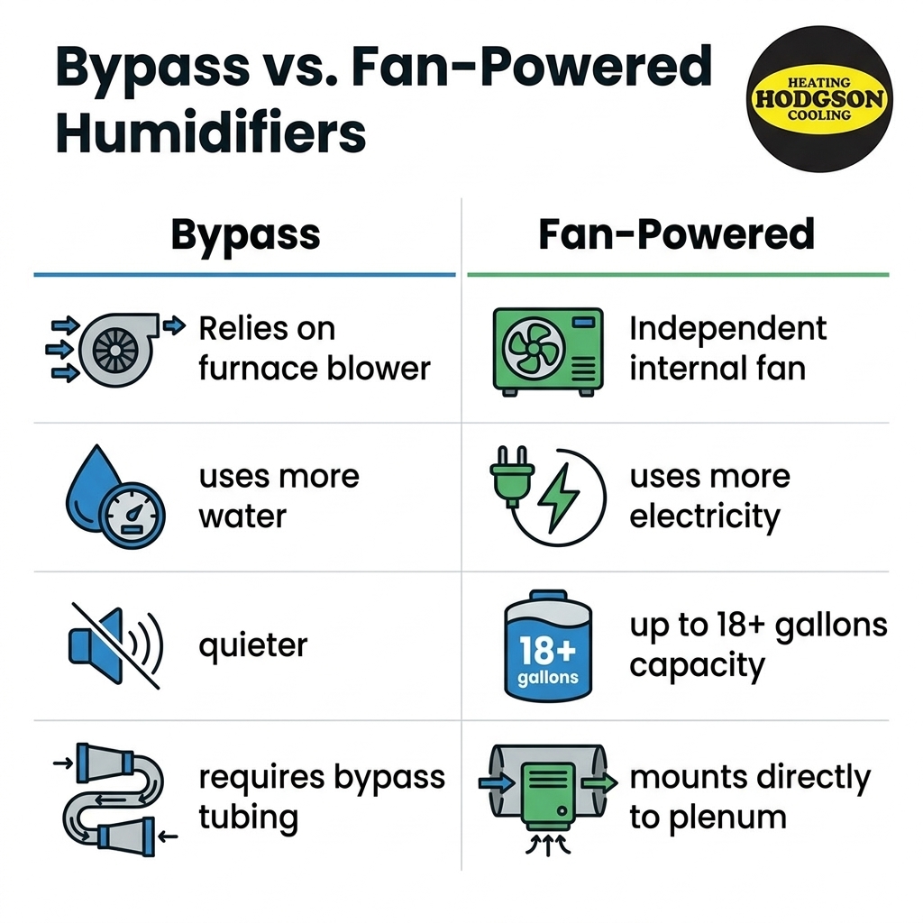 Bypass vs. Fan-Powered Humidifiers
