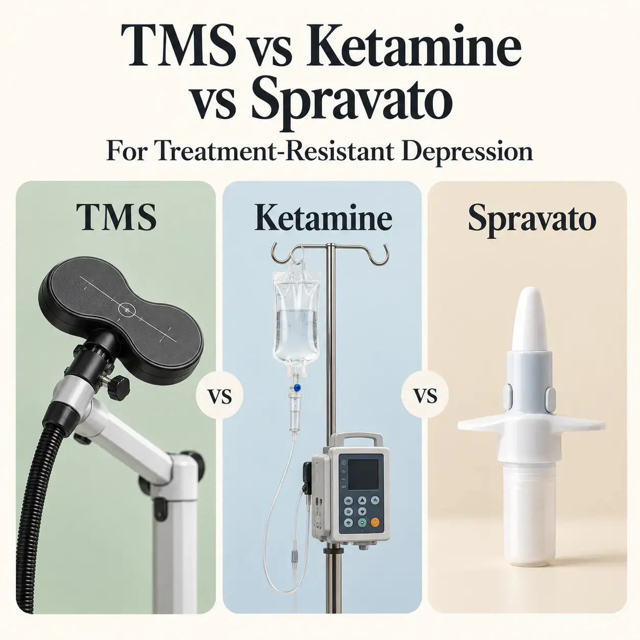 TMS vs Ketamine and Spravato for Treatment-Resistant Depression