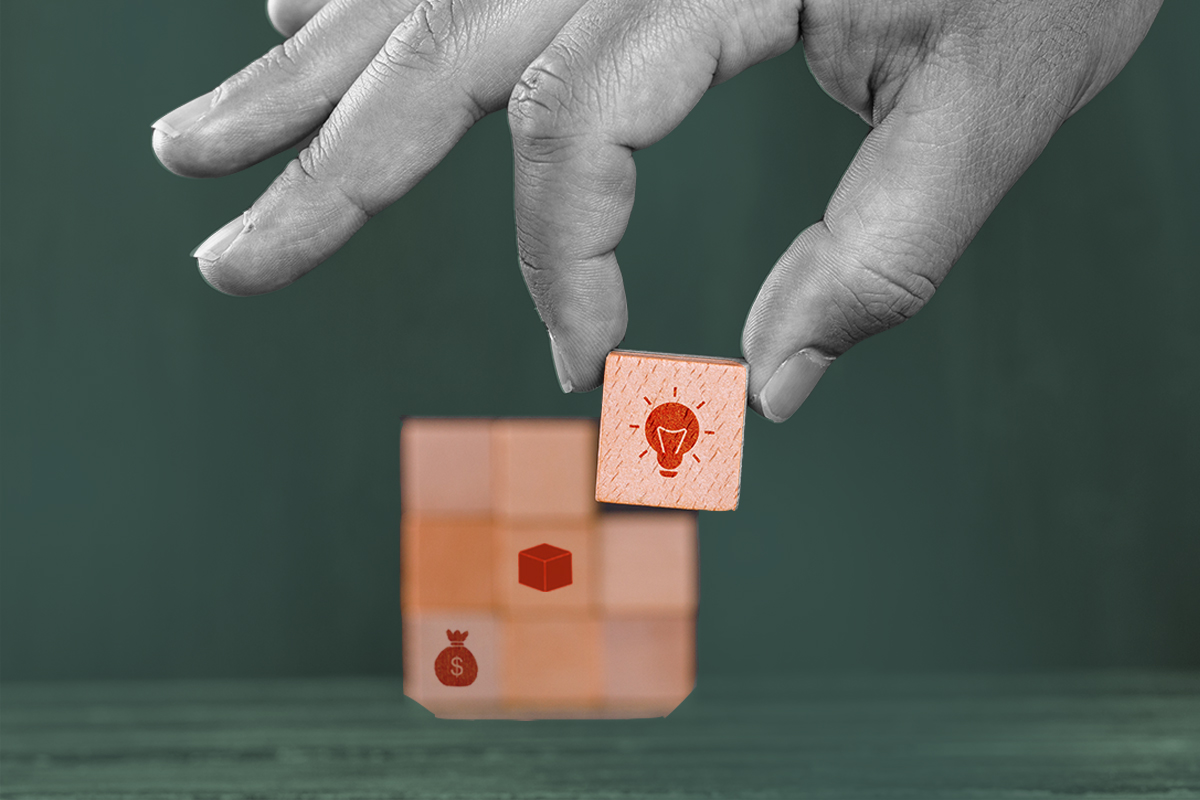 Table of black avatars of people, one is blue with a magnifying glass over it